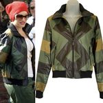 Zig-Zag Striped Green Black Track Jacket - LAMB Fall 2006 Womens Coat Photo 1