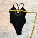 Wild Fable  Womens Small Black Silver Stud Bedazzled Plunging One Piece Swim Suit Photo 1