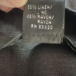 August Silk  Linen Blend Wide Leg Cropped Pants‎ Black Size 14 Side Zip Photo 7