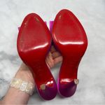 Christian Louboutin Vintage Joli-Noeud Silk Bow Slip On Mule Sandal Heel Pink 37 Photo 10