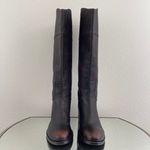 Patricia Nash Dark Brown Red Leather Loretta Tall Knee High Riding Heeled Boots Photo 8