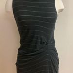 H&M NWOT Black and White Striped Ruched Midi Dress Photo 1