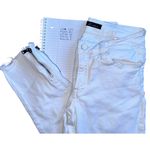 KanCan LA jeans 27” Opaque white denim sleek skinny cut raw hem zipper details Photo 12