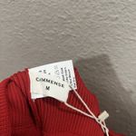 Commense Red Flare Leg Pants Size Medium Ribbed Knit Boho Artsy Bell Bottoms Photo 5