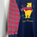 Vintage 90s Pooh Bear Nightgown One Size Happy Windsday Flannel Sleeves Blue Photo 2