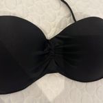 Women medium solid black Push up black strapless bikini top with halter straps Photo 1