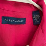 Karen Scott  Hot Pink Magenta Sleeveless Botton Down Collared Shirt Womens Size S Photo 2