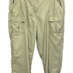 LL Bean Women's Cargo Pants Khaki Relaxed Fit Elastic Waist Size XL Cropped Tan Photo 0