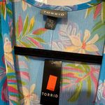 Torrid Shirttail Kimono Vibrant Blue Floral Swim Cover-Up NWT Photo 2