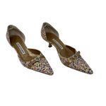 Manolo Blahnik  Floral Print D’Orsay Heels Crystal Buckle Pumps EU 37.5 Photo 1
