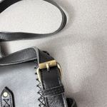 Stanley Street Leather Saddle Bag Purse Crossbody Black Brass Buckles Womens Photo 4
