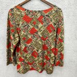 Brittany Black Top 1X Red Animal Geo Print Y2K Maximalist Festival Retro Alt Brown Photo 2