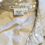 Maggy London Silk Floral Embroidered Blazer Jacket Beige Single Breasted 6 Photo 5