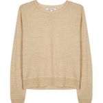 Elizabeth and James Waynne gold metallic knit long sleeve lightweight sweater S Photo 0