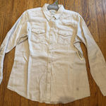 Ariat  Papyrus Western LS Shirt Womens Large Beige Corduroy Pearl Snap Front Photo 0