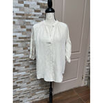 ZARA  women linen blend shirt tunic button down Beige Natural M and L Photo 1