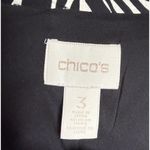 Chico's  3 US XL Womens Open Front Jacket Blazer Mixed Media Preppy Career Travel Photo 2