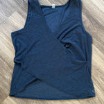 Beyond Yoga  Navy Sleeveless Top Heather Blue Front Wrap Tank Photo 0