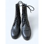 Tony Lama NEW Women's Black Leather Roper Lace Up Kiltie Boots 5.5 B Photo 2
