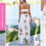 L'ATISTE  by amy two piece white floral pant‎ set boutique medium Photo 2