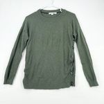BODEN Sweater Women Size XS Green Side Button Long Sleeve Crewneck Tight Knit Photo 0