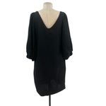Apiece Apart  Mini Shift Dress Balloon Sleeve V-Neck Linen Tencel‎ Black Size 2 Photo 8