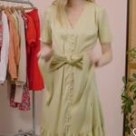 Anthropologie  X LOVE, WHIT CITRON DOT TIE WAIST MIDI DRESS Photo 6