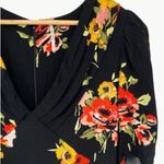Free People Women's Neon Garden Floral V-Neck Boho Mini Dress | Sz 4 | Black Photo 9