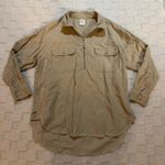 Aerie Offline Tan 1/2 Zip Corduroy Oversized Utility Shacket, Women’s Small Photo 0