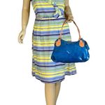 Alex Marie YELLOW, GREEN, BLUE & WHITE STRIPED SHEATH DRESS W/RUFFLE NWT (16) Photo 0