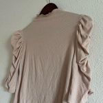 BB Dakota / Steve Madden Tan Ribbed Ruffle Sleeve Crop Top Size Small Photo 0