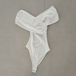 ZARA  Ruched White Wrap Bodysuit Size S Photo 2