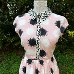 Anthropologie Troubadour Pink And Black Starburst Retro Silk Blend Dress Sz 2 Photo 1