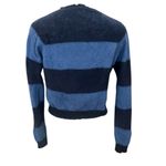 Minnie Rose  cropped cashmere stripe preppy sweater size medium Photo 2