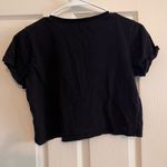 Women’s Jurassic Park “Don’t worry I don’t bite” dinosaur black cropped tshirt s Photo 1