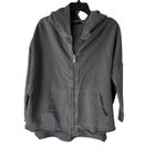 ALLSAINTS Charcoal Grey Oversized Distressed Zip Up Hoodie Sweatshirt Small Gray Photo 1