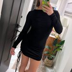 Ribbed Black Long Sleeve Dress Photo 0