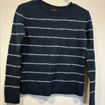 Massimo Dutti  Dark Blue and White Striped Sweater Photo 0