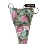 Pretty Little Thing Water Print Tanga Bikini Bottoms Seashell Purple Green US 6 Photo 3