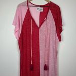 Pitusa Color Block CoverUp Resort Cheetah Pink Popover Maxi Dress Women’s OS Size undefined Photo 1