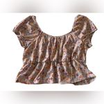 Pink Rose  Lavender and Floral Short Sleeve‎ Top size Medium Photo 2