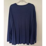 Peruvian Connection  Blue Pima Cotton Boatneck Swing Top Long Sleeve Soft Sz M/L Photo 1