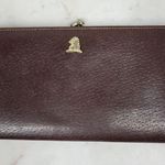 Vintage Mark Cross Checkbook Wallet 7" Brown Kiss Lock Bifold Soft Leather Italy Photo 11