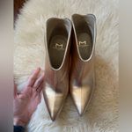 Marc Fisher Leather Miggi Pointed Toe Heeled Ankle Booties Gold Size 7 Photo 7