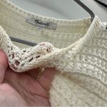 Madewell  Crochet-Knit Crewneck Sweater Sleeveless Tank in‎ Bright Ivory Sz L NEW Photo 8