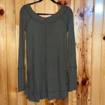 We The Free Olive Green Waffle Knit Longsleeve Tee Photo 2