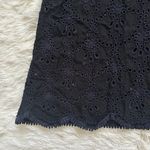 Johnny Was Top Eyelet Sleeveless Tunic Sheer See-Through Scalloped Hem Black XS Photo 5