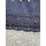 Loft Ann Taylor  Petites 2P Navy Embroidered Boho Peasant Skirt Mirror Beaded Photo 3