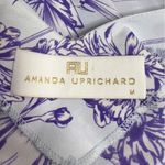 Amanda Uprichard  Light Blue Purple Floral Cold Shoulder Flutter Silk Blouse M Photo 3