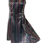 Vintage 80s Nadine Rainbow Swiftie Disco Ball Sequin Strapless Mini Dress Black Photo 3